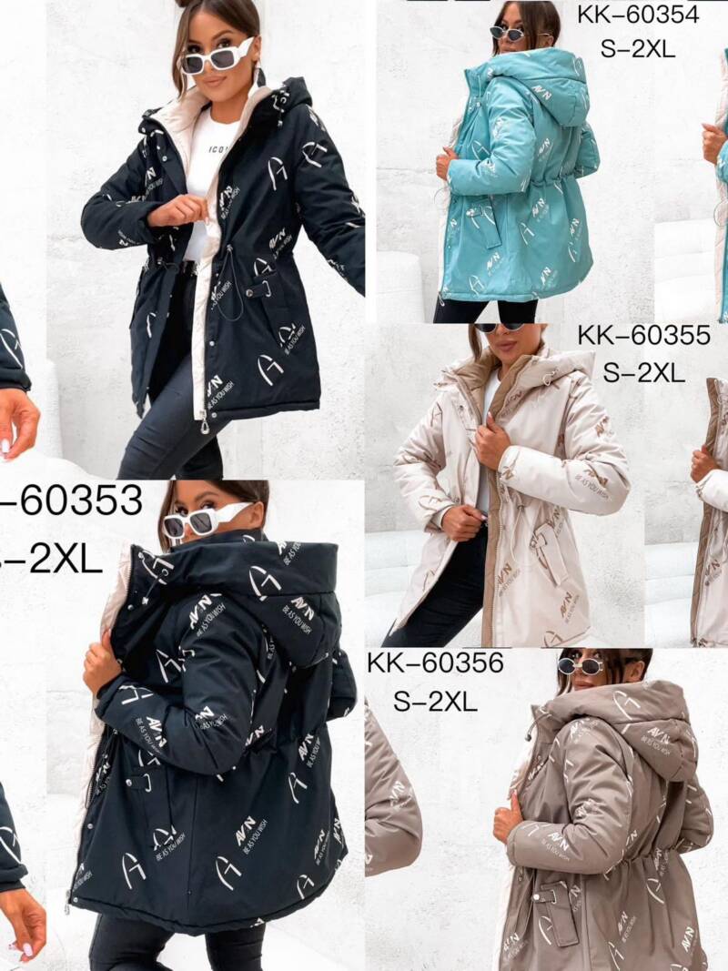 Kurtki damskie zimowe Roz S-2XL, 1 Kolor Paczka 5 szt